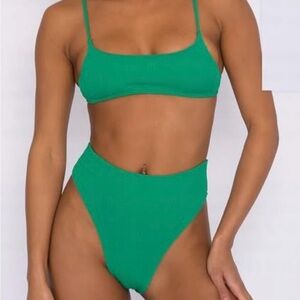 Skatie Bikini Set in Emerald Crinkle